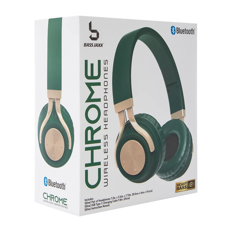 Bass Jaxx™ Chrome Wireless Headphones