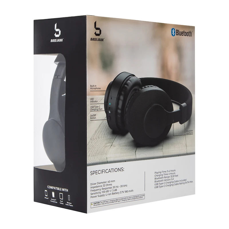 Bass Jaxx™ Iconic Wireless Bluetooth® Headphones