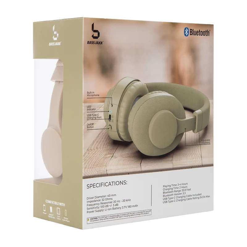 Bass Jaxx™ Iconic Wireless Bluetooth® Headphones