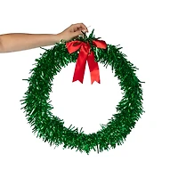 Glittering Tinsel Wreath With Bow