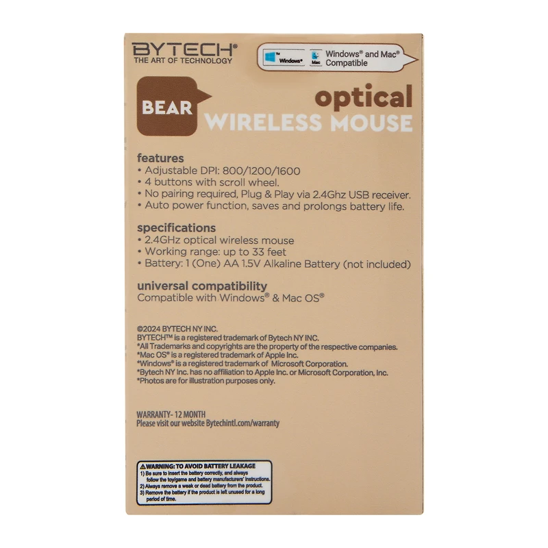 Animal Wireless Optical Mouse