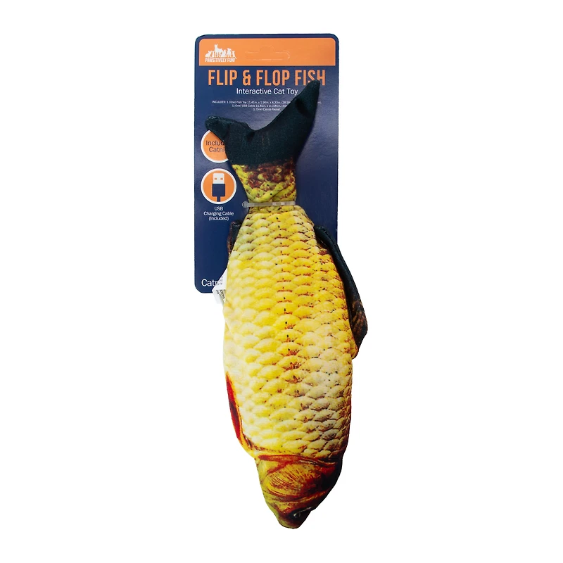 Flip & Flop Fish Interactive Cat Toy With Catnip