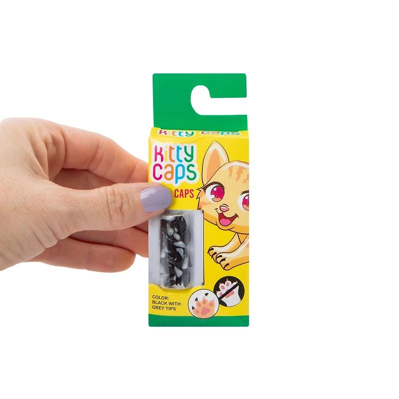 Kitty Caps Black Nail Caps 24-Count