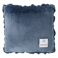 Navy Ruffle Throw Pillow 16in x 16in