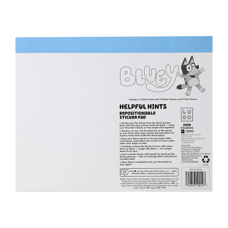 Bluey Repositionable Sticker Pad