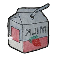 Strawberry Milk Carton Shaped Cotton Rug