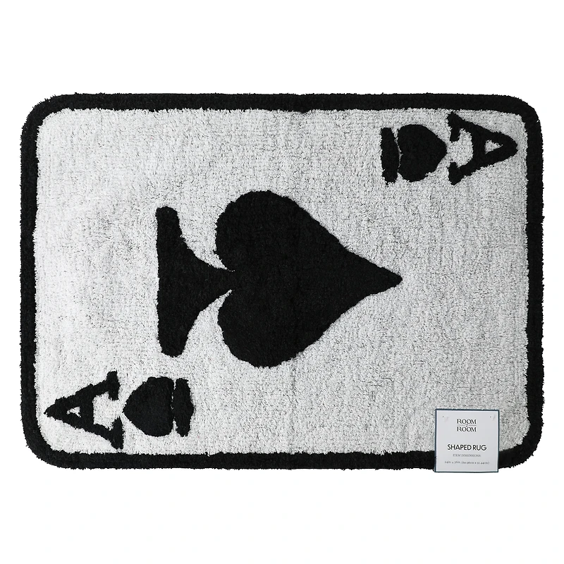 Playing Card Shaped Cotton Rug 24in x 36in