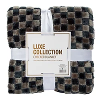 Luxe Collection Checker Throw Blanket 50in x 60in