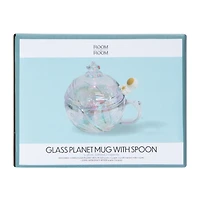 Glass Planet Mug With Spoon 9.5oz