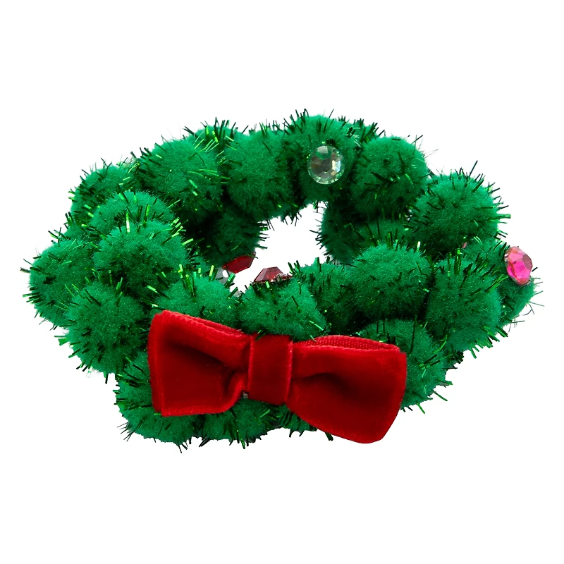 Holiday Christmas Wreath Scrunchie