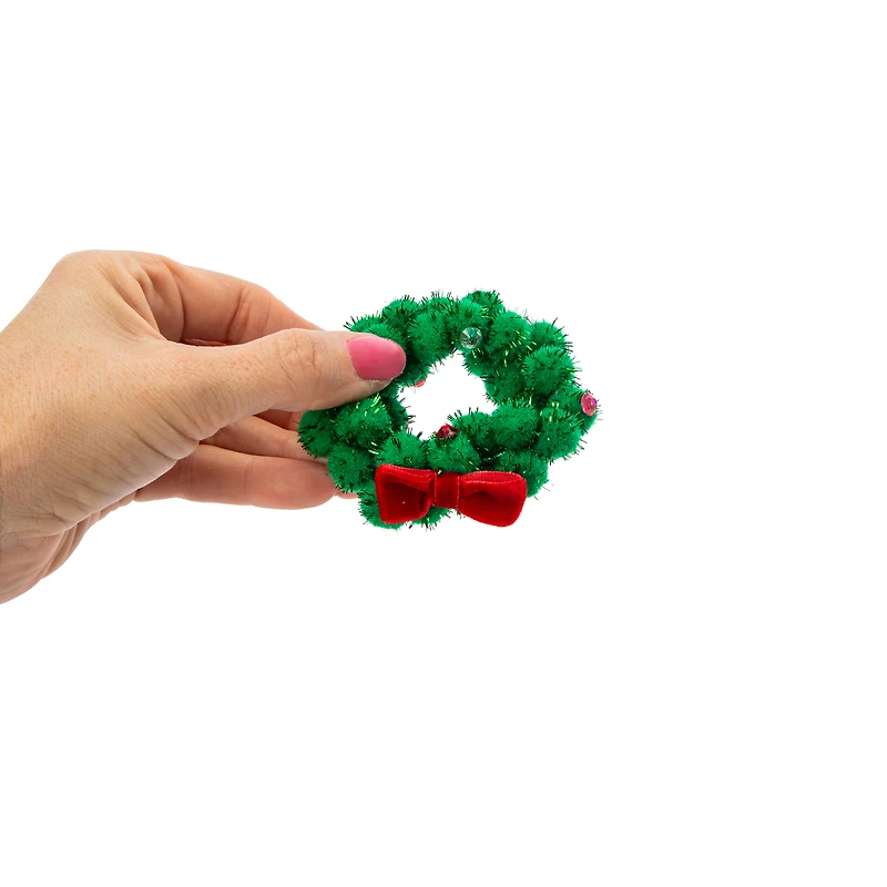 Holiday Christmas Wreath Scrunchie