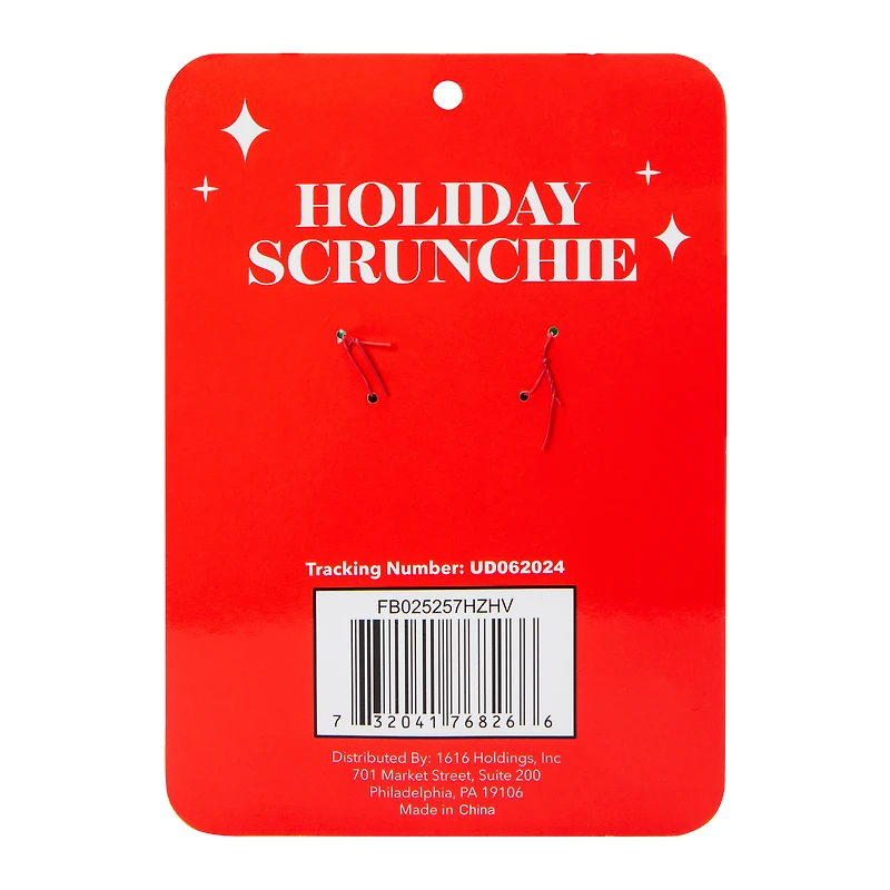 Holiday Christmas Wreath Scrunchie