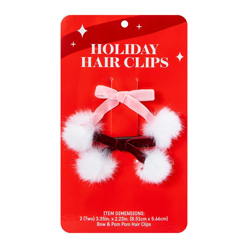 Holiday Bow Hair Clips