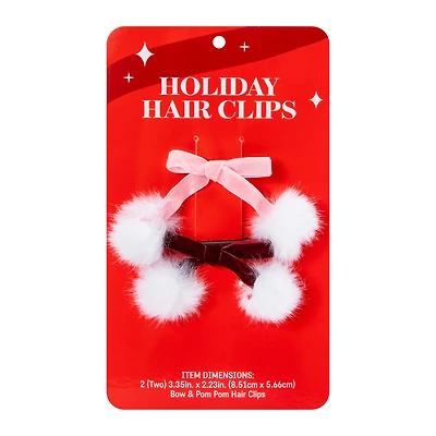 Holiday Bow Hair Clips