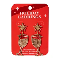 Champagne Glass Novelty Earrings