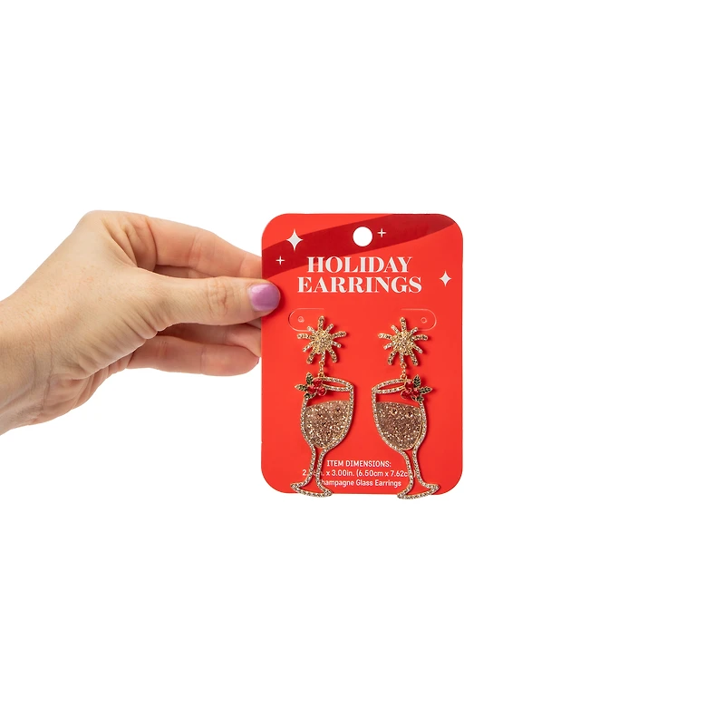 Champagne Glass Novelty Earrings