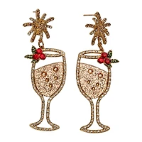 Champagne Glass Novelty Earrings