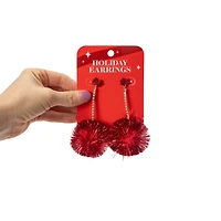 Christmas Holiday Pom-Pom Earrings
