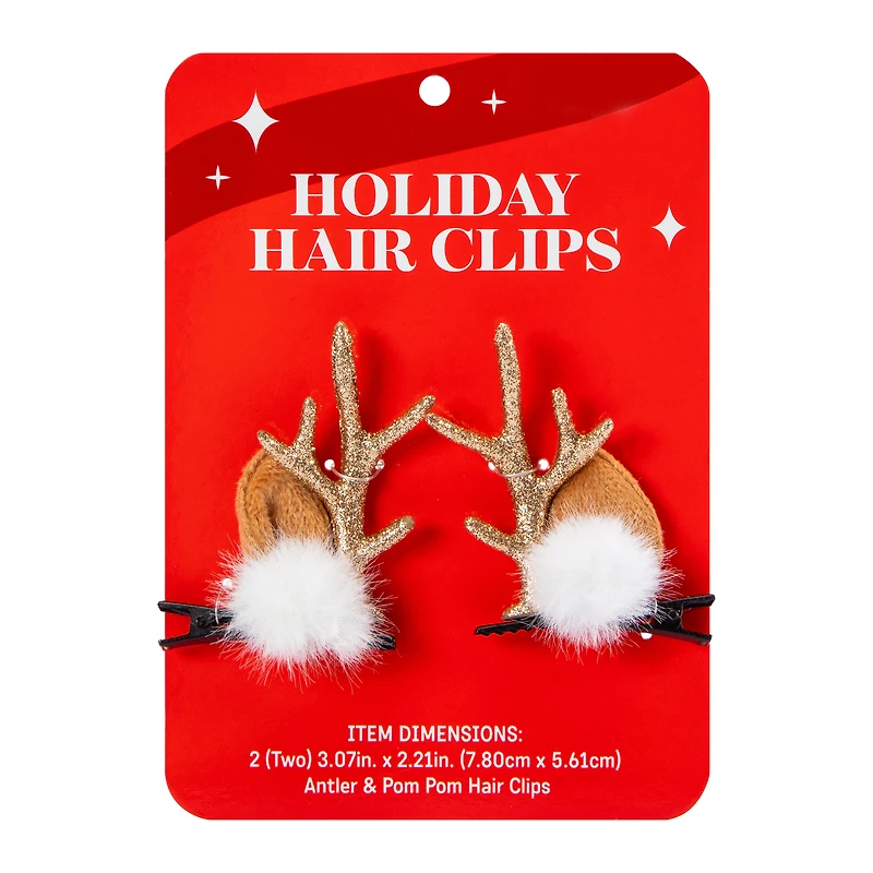 Holiday Antler Hair Clips