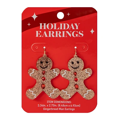 Gingerbread Man Novelty Earrings