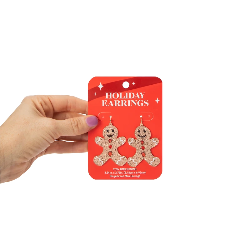 Gingerbread Man Novelty Earrings