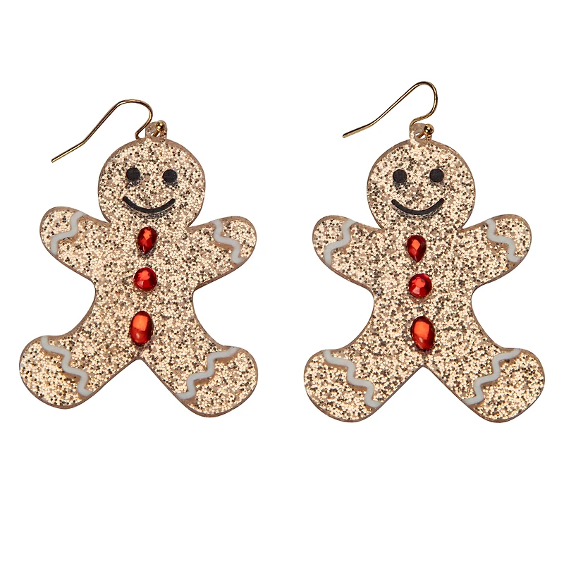 Gingerbread Man Novelty Earrings