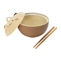 Cat Noodle Bowl With Chopsticks 23oz