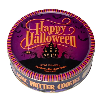 Happy Halloween Classic Butter Cookies Tin 16oz