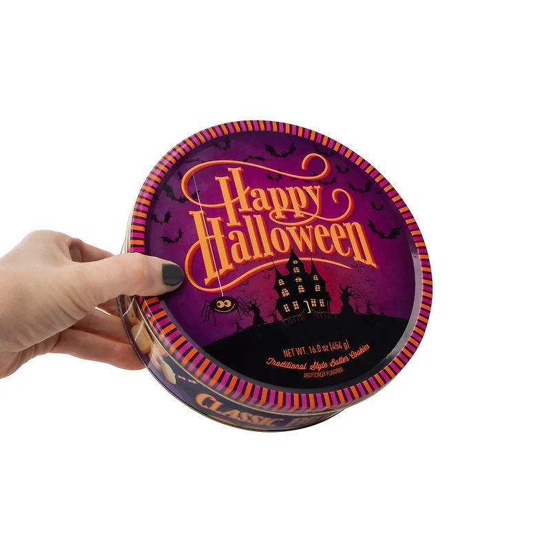 Happy Halloween Classic Butter Cookies Tin 16oz