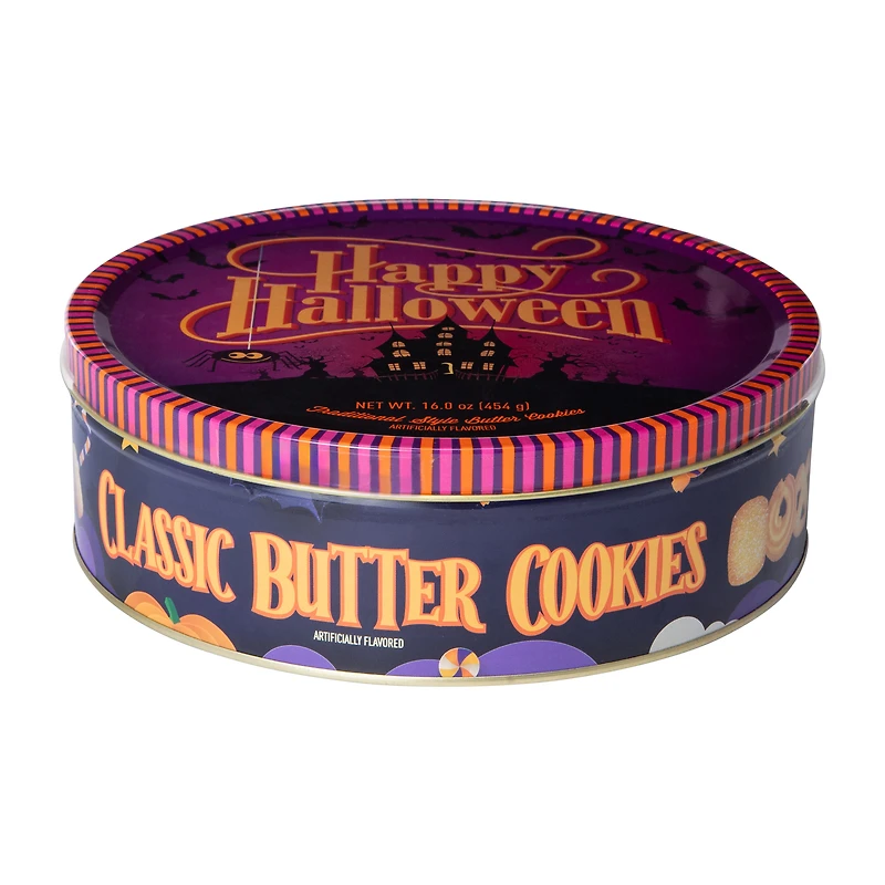 Happy Halloween Classic Butter Cookies Tin 16oz