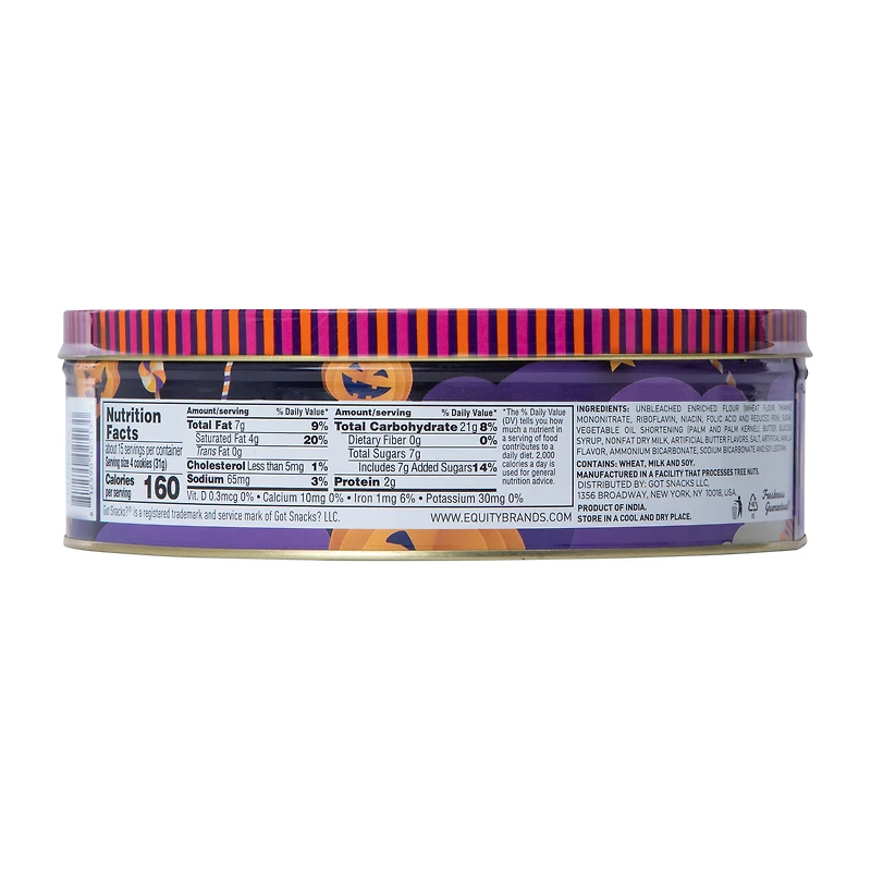 Happy Halloween Classic Butter Cookies Tin 16oz