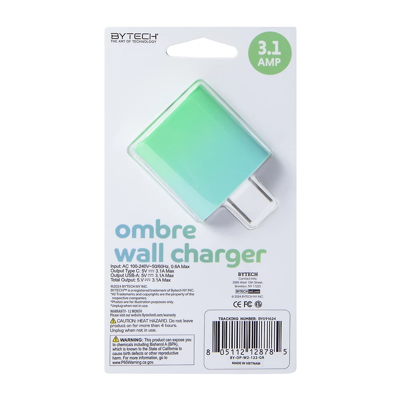 3.1A Ombre Wall Charger