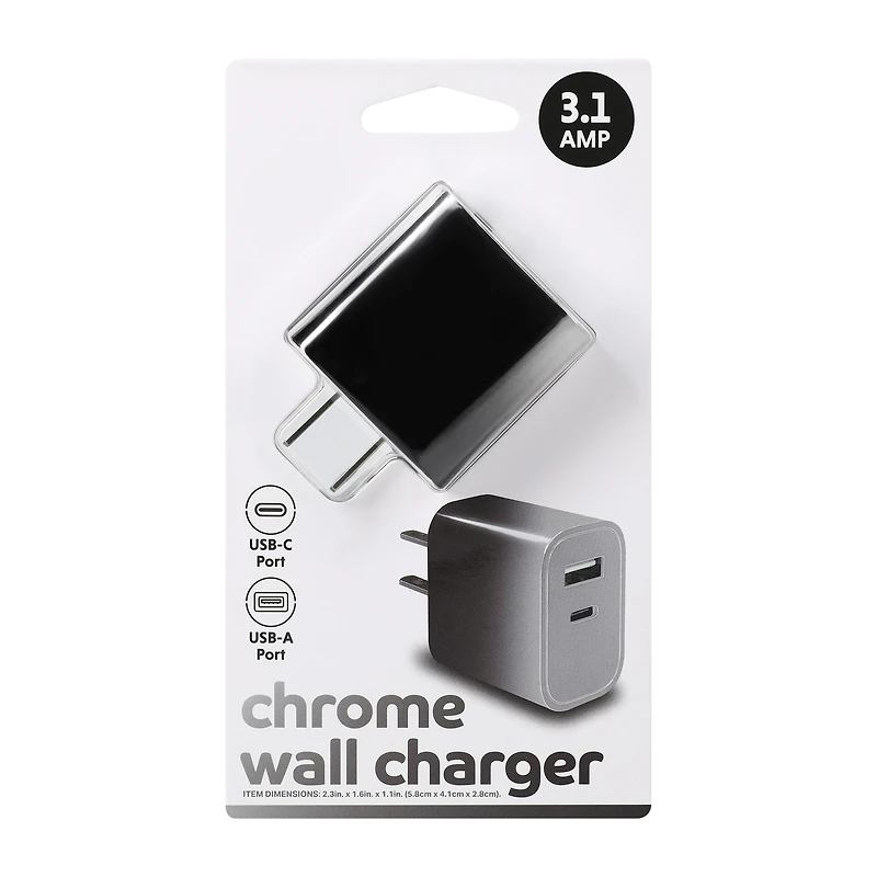 Chrome Wall Charger 3.1A