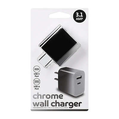 Chrome Wall Charger 3.1A