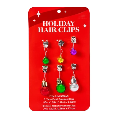 Holiday Hair Clips 6-Piece