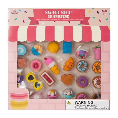 Themed 3D Erasers 35-Count