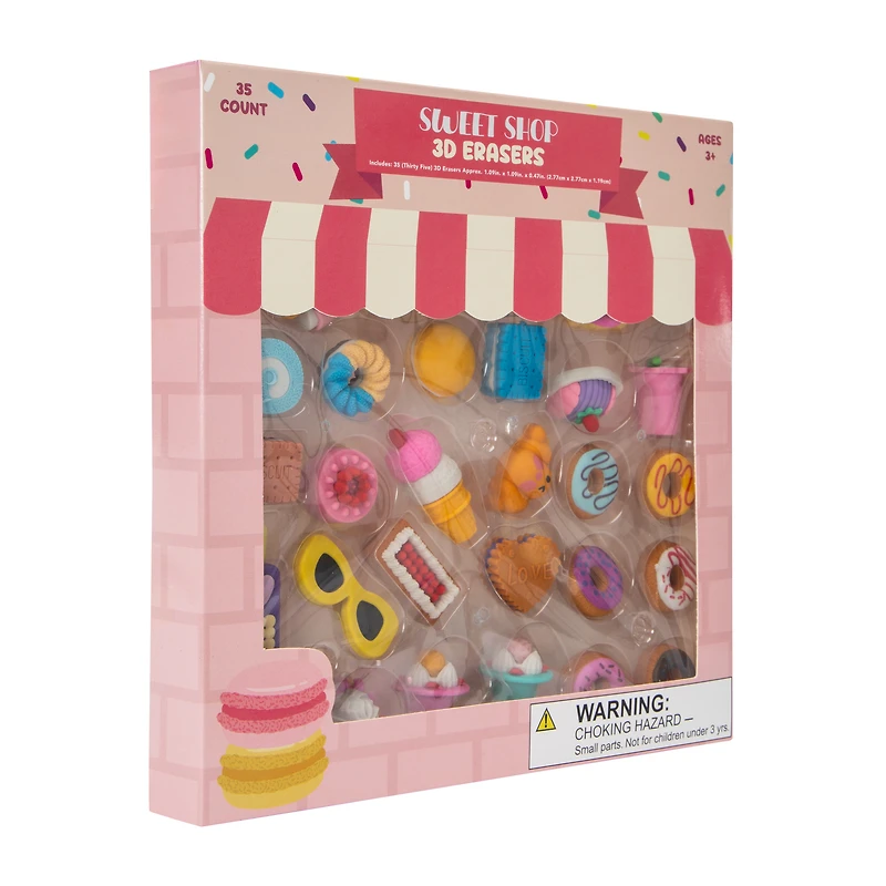 Themed 3D Erasers 35-Count