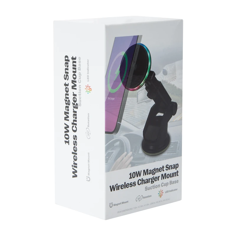 Magnet Snap Car Wireless Charger Mount 10W
