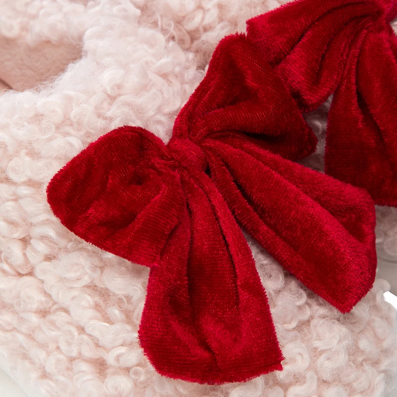 Ladies Fluffy Bow Slippers