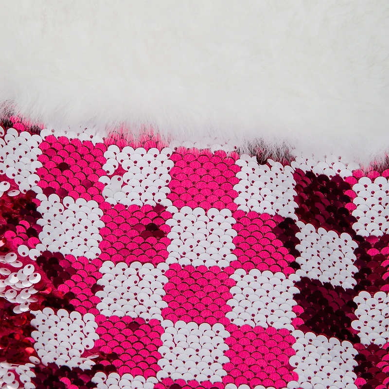 Sequin Check Christmas Stocking