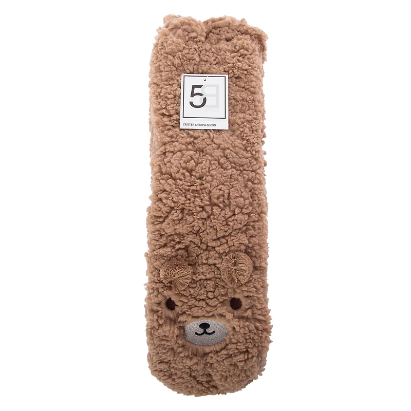 Critter Sherpa Slipper Socks