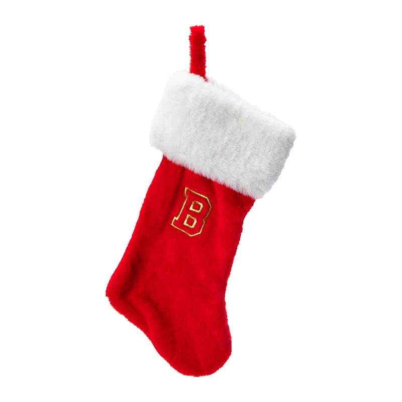 Red Monogram Christmas Stocking