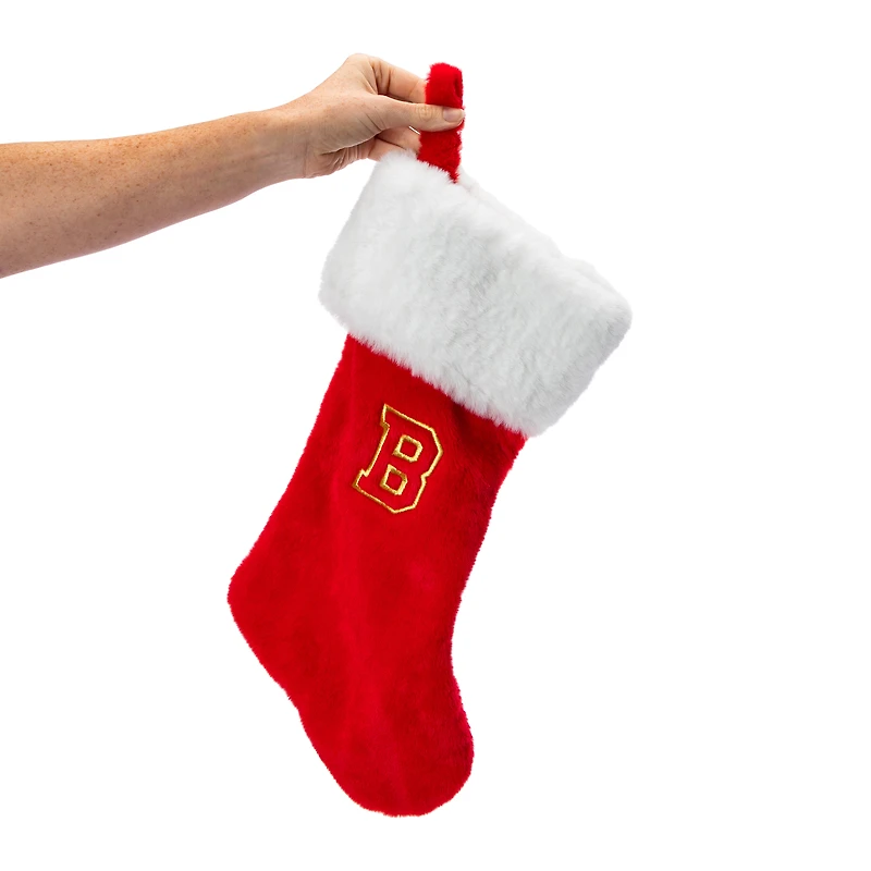 Red Monogram Christmas Stocking