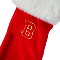 Red Monogram Christmas Stocking