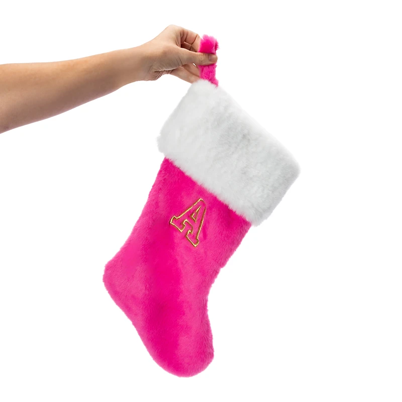 Pink Monogram Stocking
