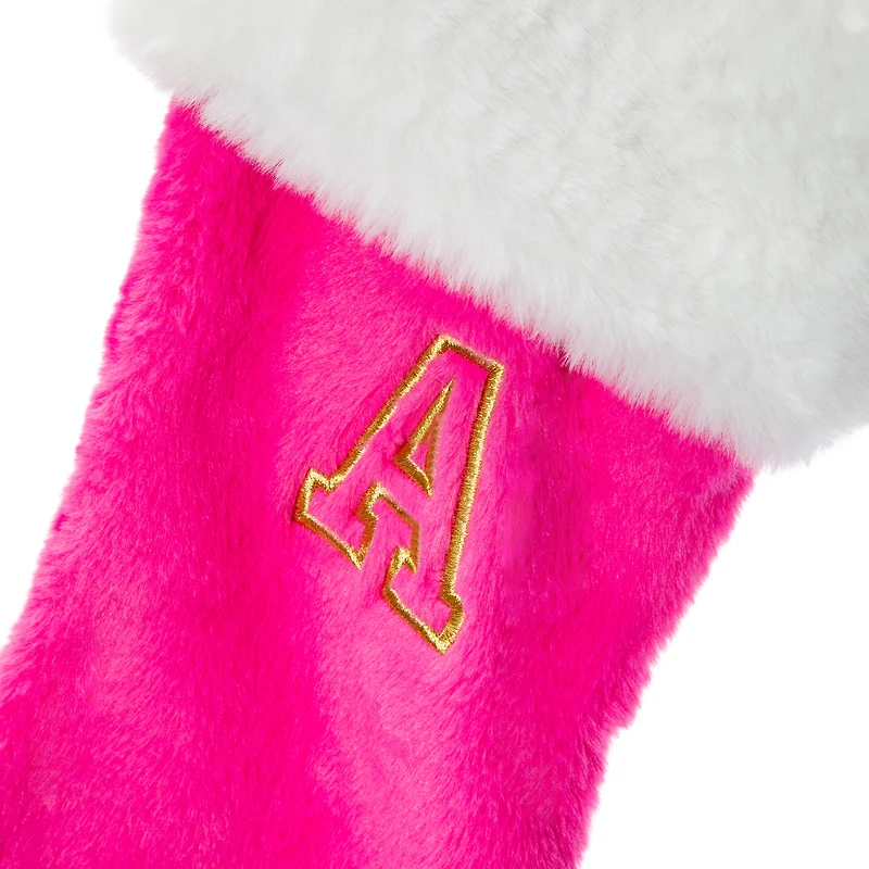 Pink Monogram Stocking