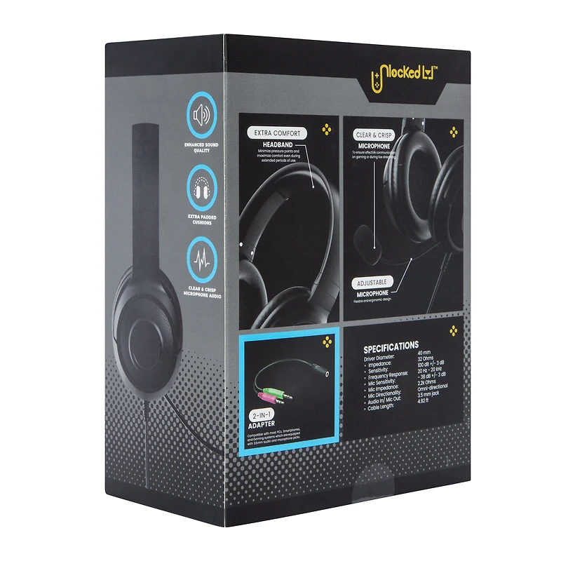 Unlocked Lvl™ Wired LED Gaming Headset With Mic