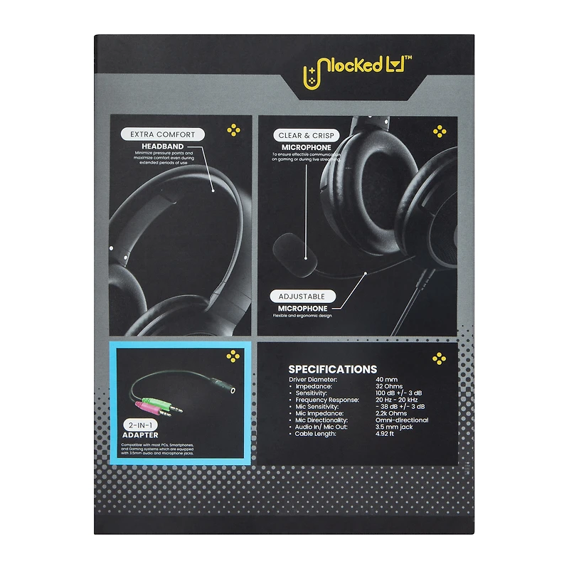 Unlocked Lvl™ Wired LED Gaming Headset With Mic