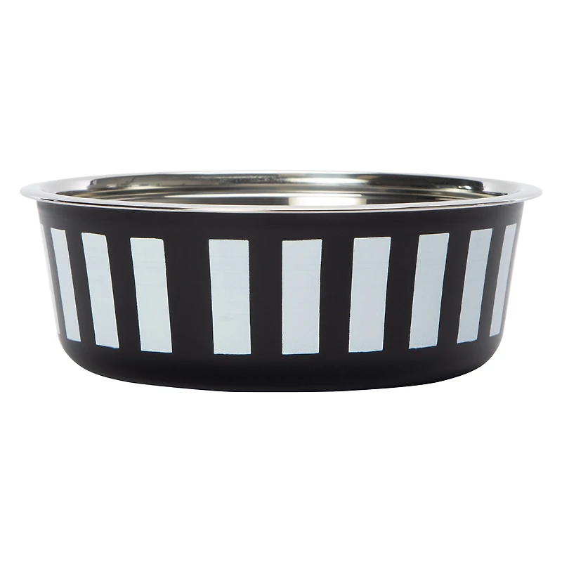Striped Stainless Steel Pet Food/Water Bowl