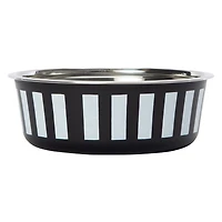 Striped Stainless Steel Pet Food/Water Bowl